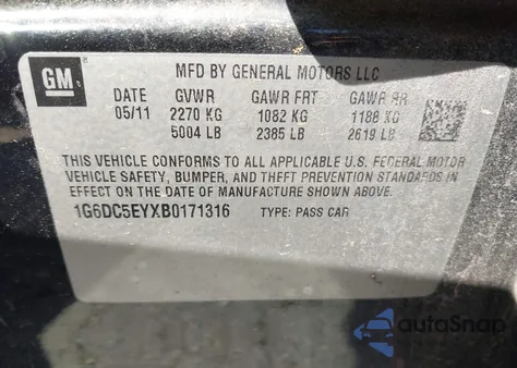 2011 Cadillac Cts from USA, damaged, VIN 1G6DC5EYXB0171316